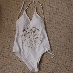 White one piece bathing suit